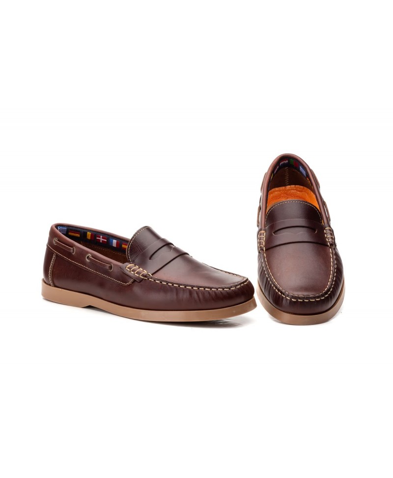 Men's Boat Shoes Leather Pull-Up Cowhide 01-N354,95 €