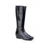 Women's Black Leather Boots with Wedge Heel, Zipper, Tassels, and Elastic Panels 101474,95 €