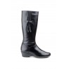 Women's Black Leather Boots with Wedge Heel, Zipper, Tassels, and Elastic Panels 101474,95 €