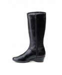 Women's Black Leather Boots with Wedge Heel, Zipper, Tassels, and Elastic Panels 101474,95 €