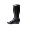 Women's Black Leather Boots with Wedge Heel, Zipper, Tassels, and Elastic Panels 101474,95 €