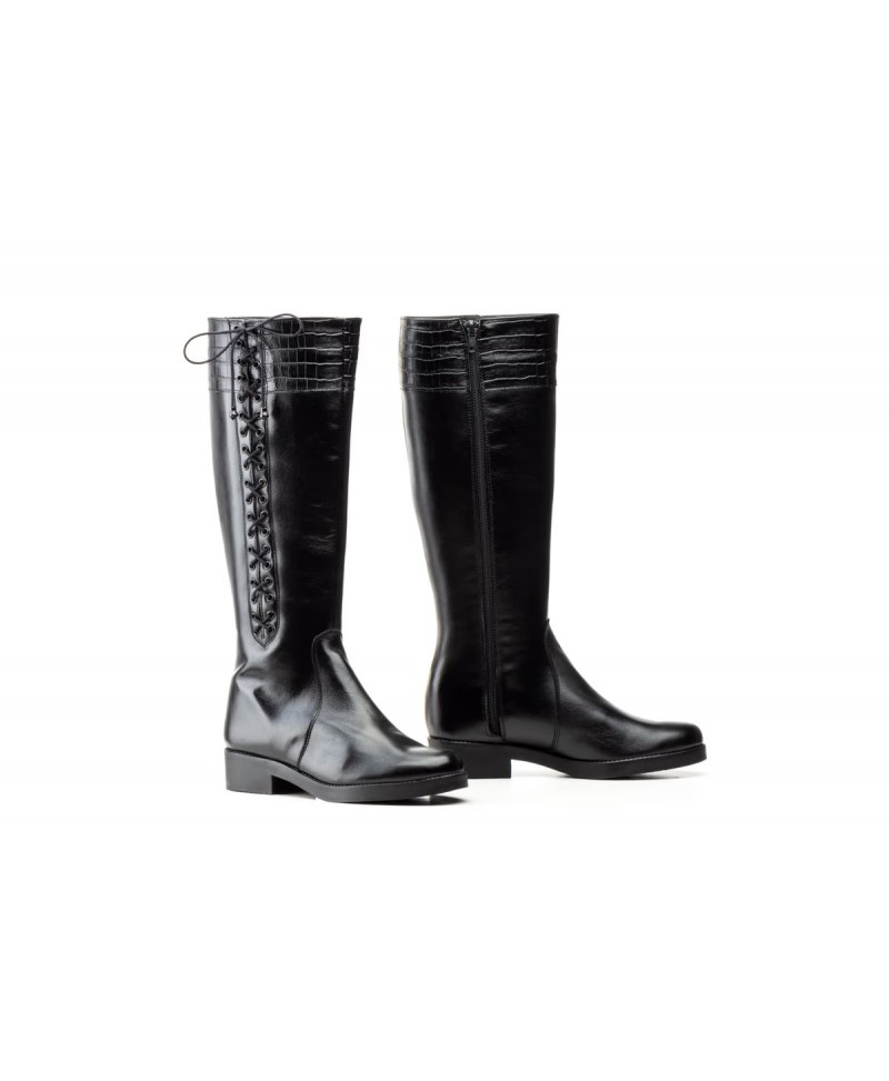 Botas Mujer Piel Negra Cordones 1029 79,95 €