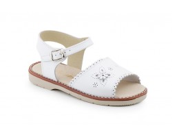 Sandalias Niña Piel Blanco Hebilla Flor 1248 44,95 €