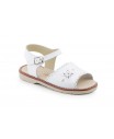 Sandalias Niña Piel Blanco Hebilla Flor 1248 44,95 €