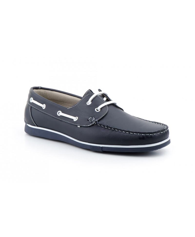 Men's Navy Leather Boat Shoes with Laces 140n49,95 €