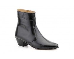 Men's Black Leather Ankle Boots Cuban Heel Leather Sole 203269,95 €