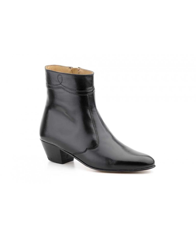 Men's Black Leather Ankle Boots Cuban Heel Leather Sole 203269,95 €