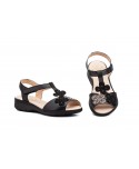 Sandalias Mujer Piel Negro Cuña 2422 44,95 €